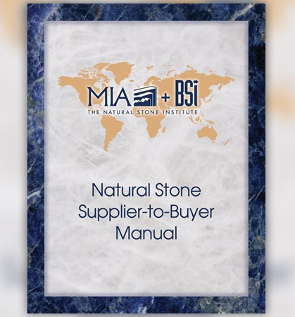 New product- The Natural Stone Supplier-to-Buyer Manual from MIA+BSI